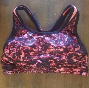 Pink, Black, and Red New Balance Sports Bra